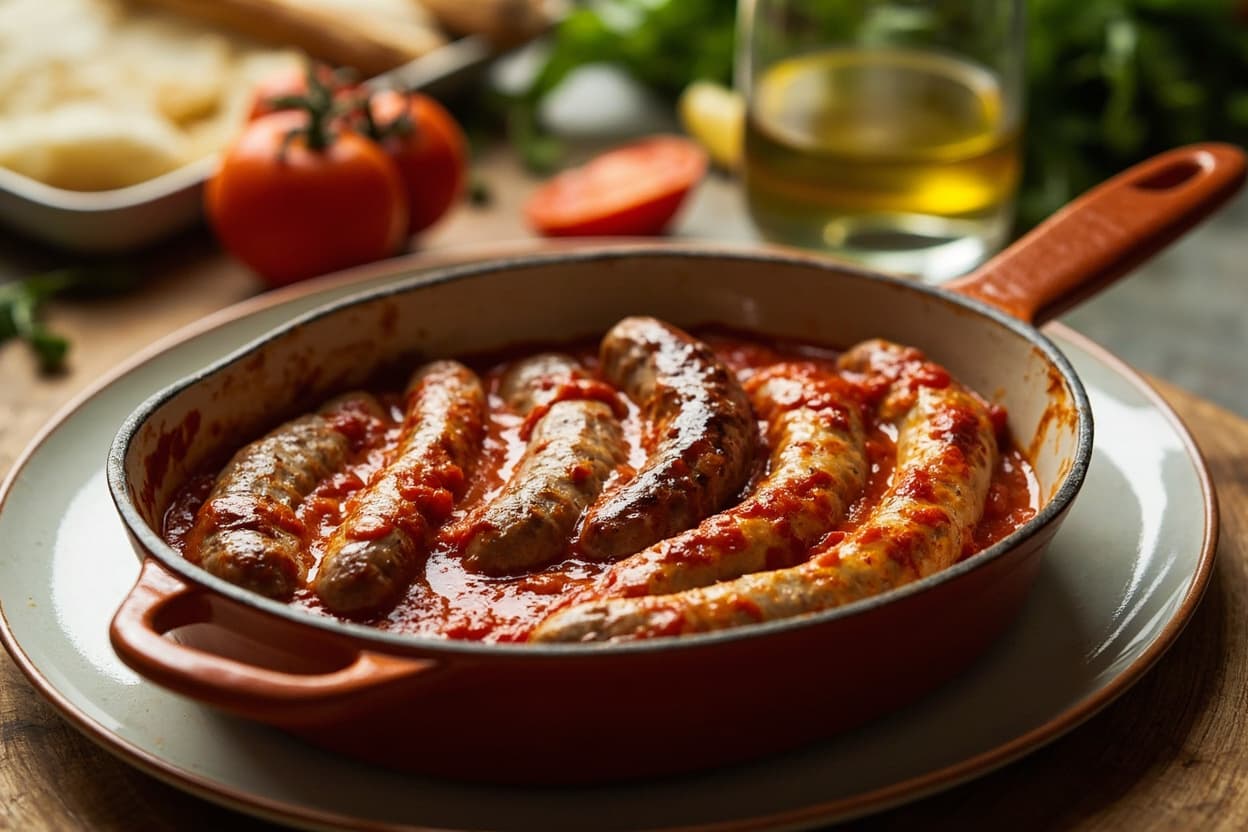 Butter-Enriched Tomato Sausage Bake