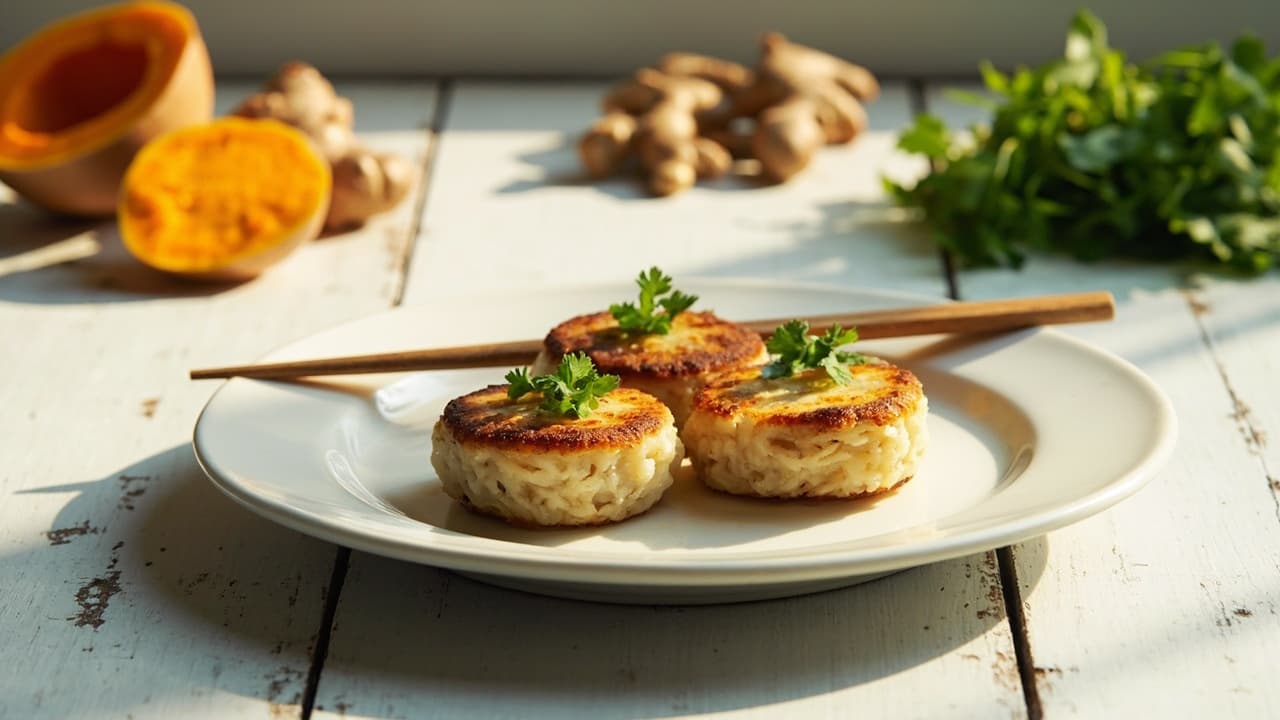 Butternut Squash and Ginger Rice Cakes