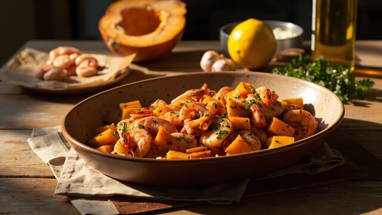Butternut Squash and Shrimp Tapa with Smoked Paprika