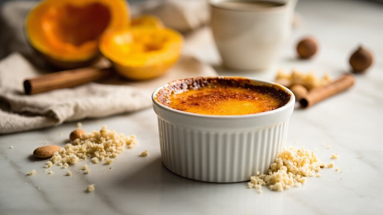 Butternut Squash Creme Brûlée with Almond Crumble