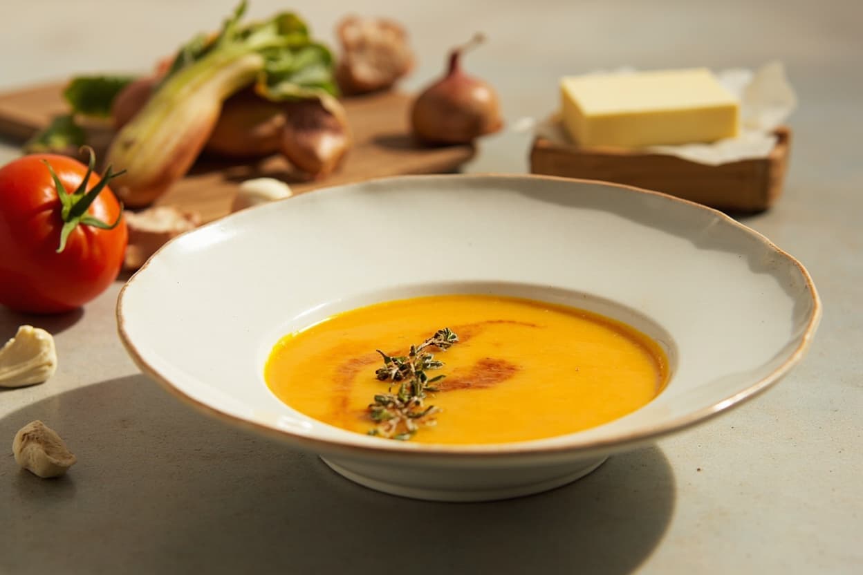 Butternut Squash Soup with Brown Butter Thyme