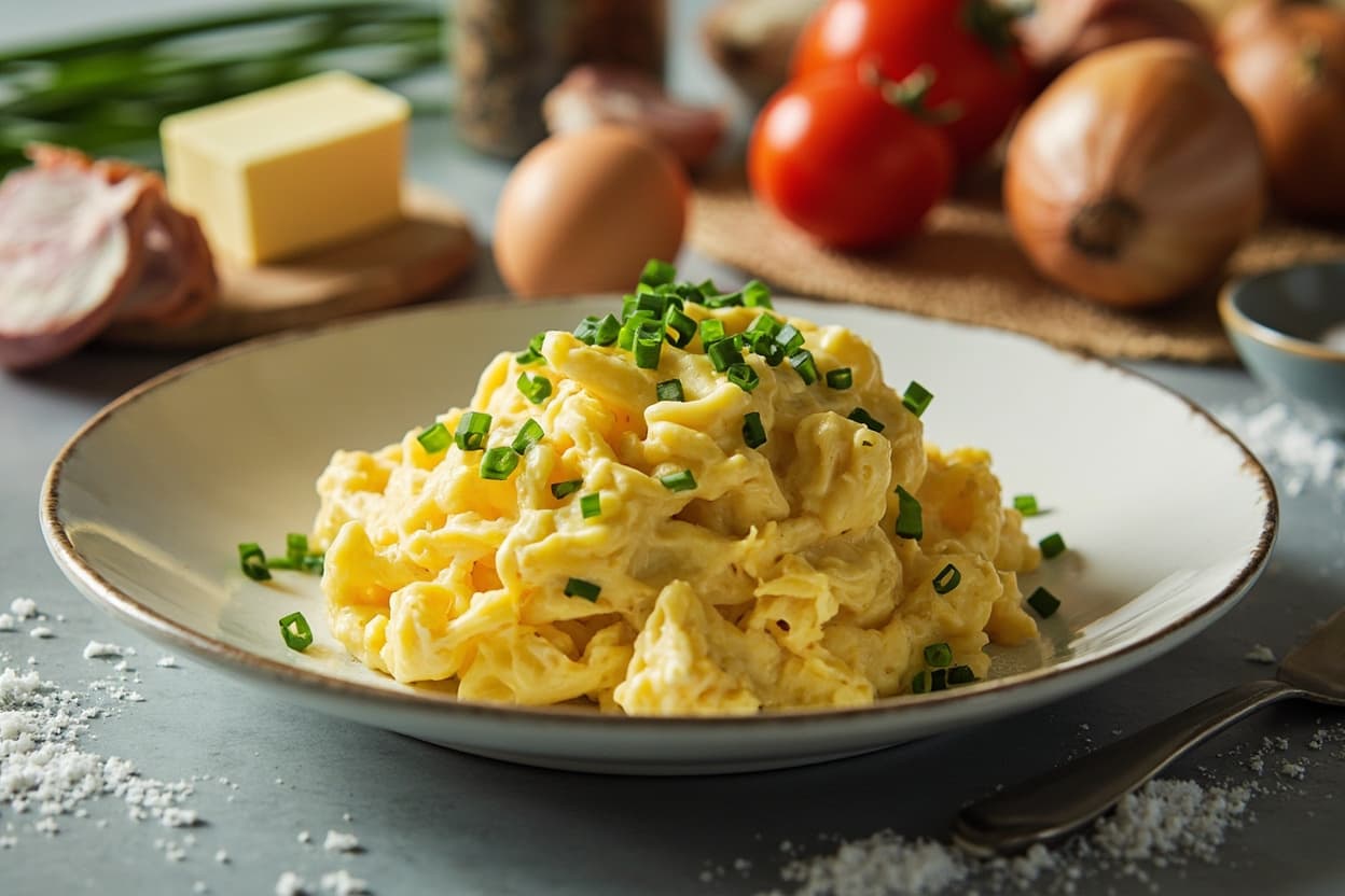 Buttery Soft-Scrambled Eggs with Chives