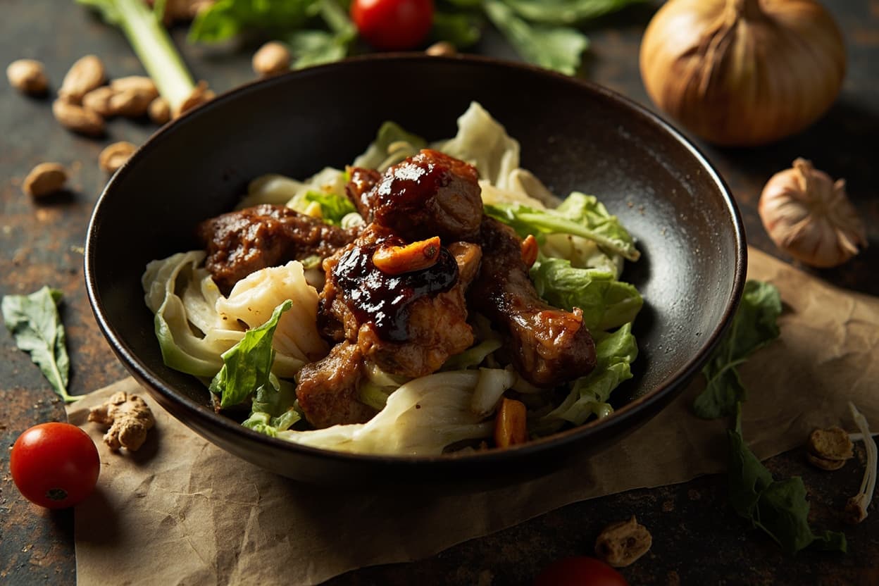 Cantonese Soy-Braised Duck with Cabbage