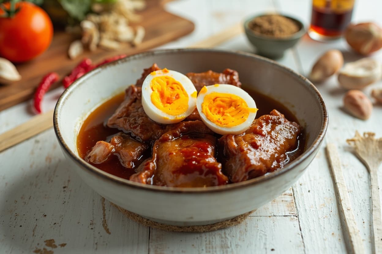 Caramel Pork Belly with Eggs
