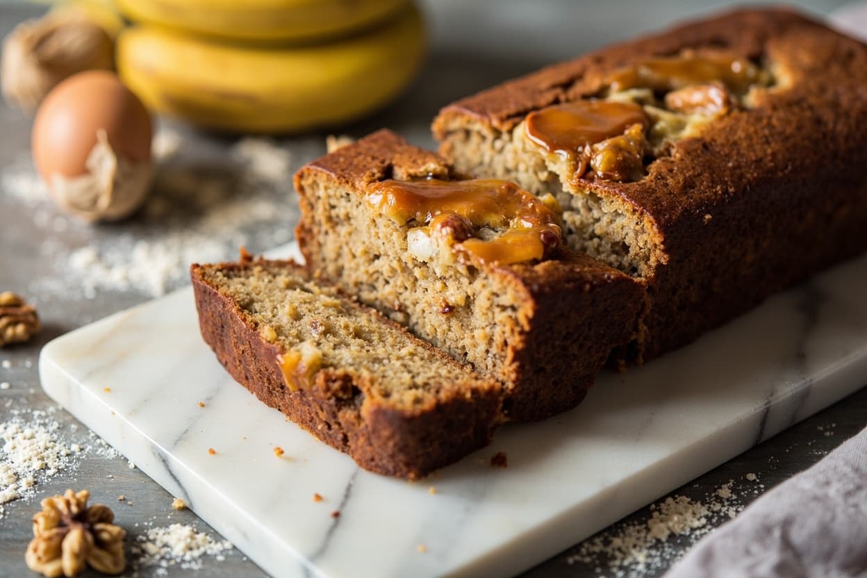 Caramelized Banana Walnut Brown-Sugar Loaf