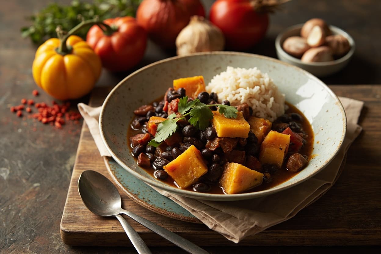 Caribbean Black Bean and Pumpkin Stew