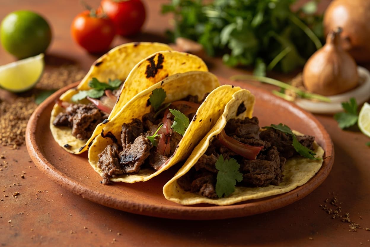 Carne Asada Tacos with Charred Onion