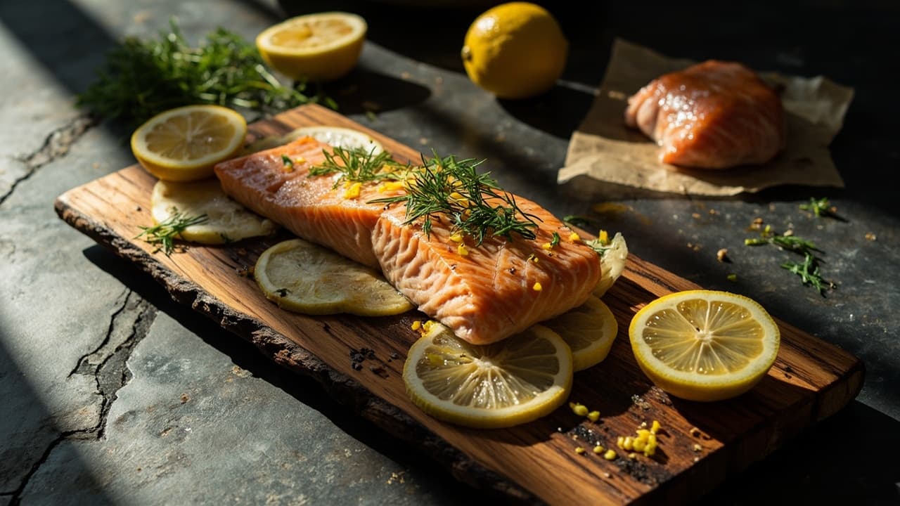 Cedar-Planked Salmon with Fennel and Lemon