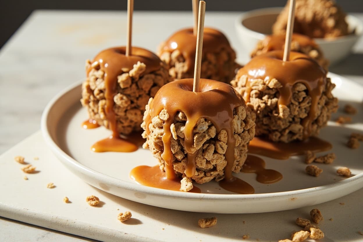 Cereal-Crunch Caramel Apples