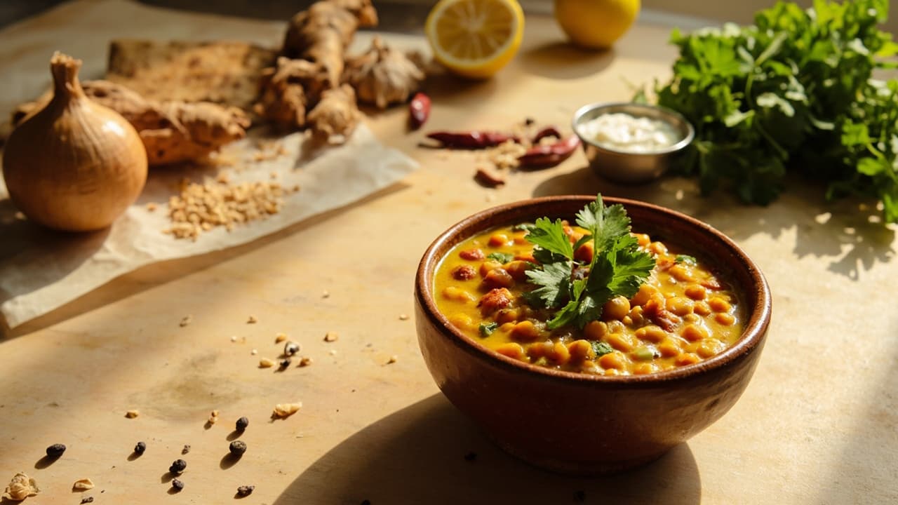 Chana Dal Tadka — Yellow Chickpeas with Sizzling Spice Tempering