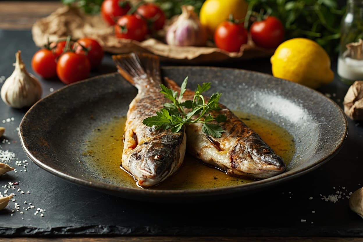 Charcoal-Grilled Trout with Lemon and Garlic