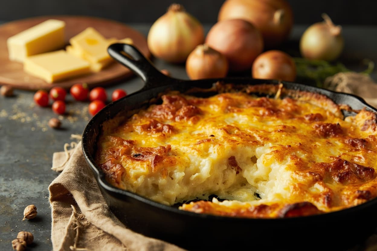 Cheddar Potato and Onion Gratin