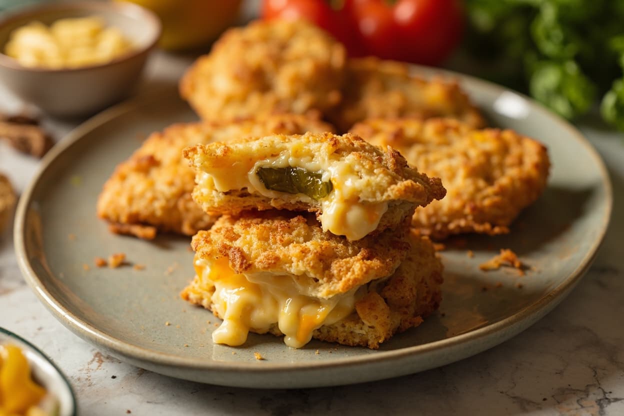 Cheese and Pickle Stuffed Chips