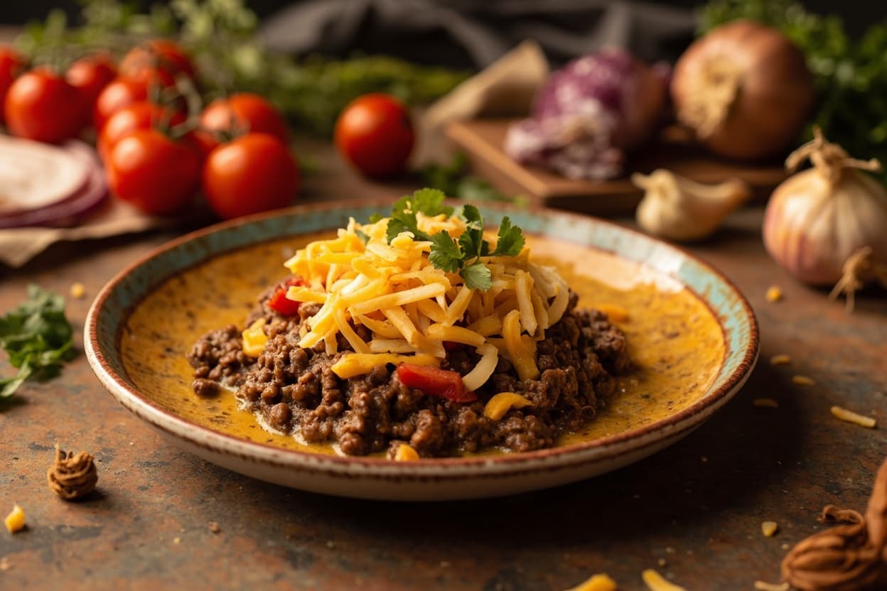 Cheesy Ground Beef Taco Skillet