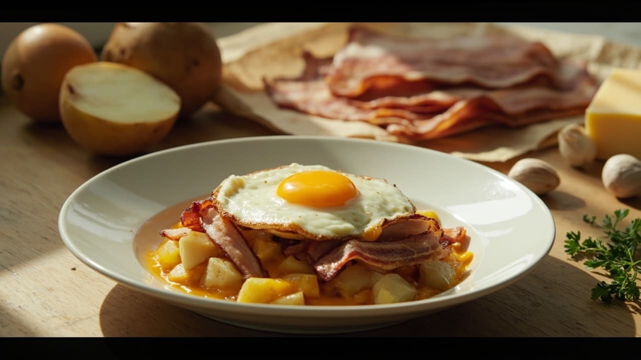 Cheesy Potato and Bacon Hash