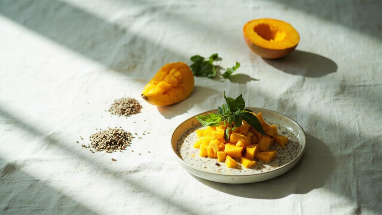 Chia Seed Pudding with Mango and Mint