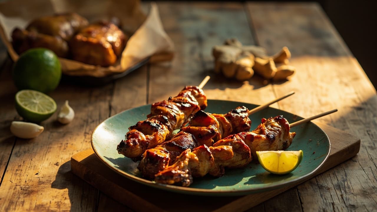 Chicken Inasal Skewers with Lime and Soy Baste
