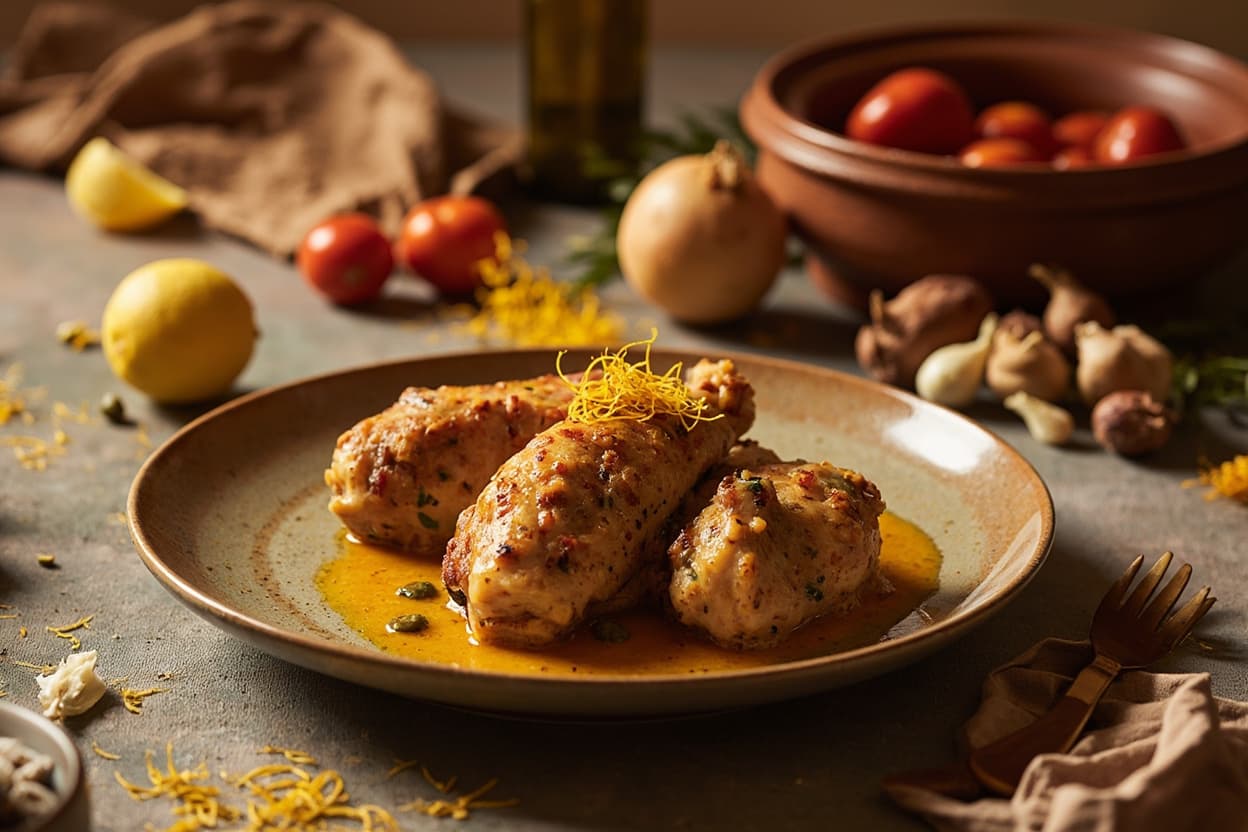 Chicken Tagine with Saffron and Preserved Lemon