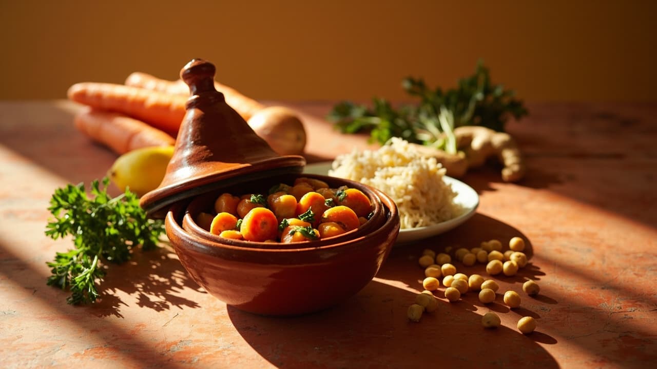 Chickpea and Carrot Tagine with Honey-Lemon Glaze
