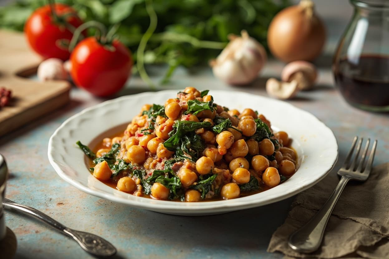 Chickpea and spinach potaje