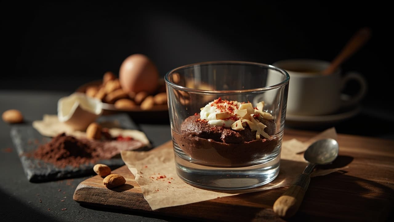 Chile‑Cayenne Chocolate and Yogurt Mousse