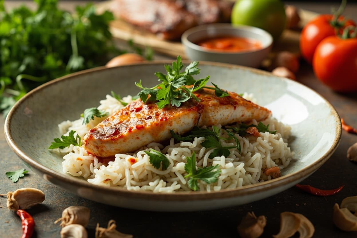 Chili-Lime Trout with Cilantro Rice