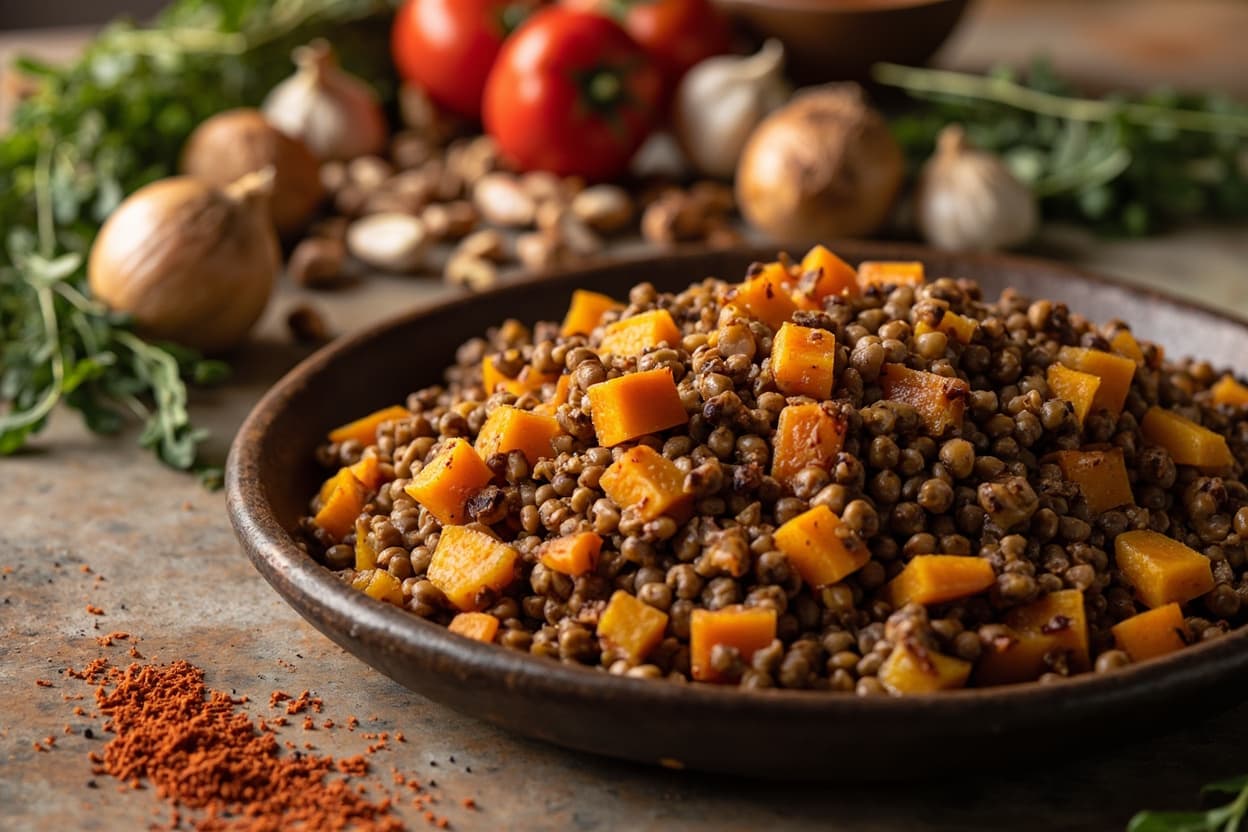 Chili-Roasted Butternut and Lentils