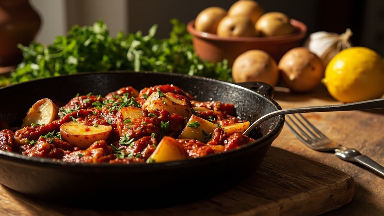 Chouriço & Potato Pan Roast with Piri-Piri Heat