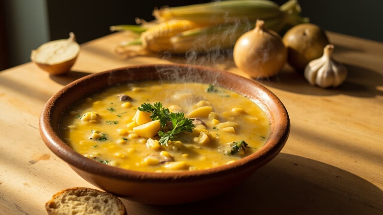 Chowder de Maíz y Papa con Hogao