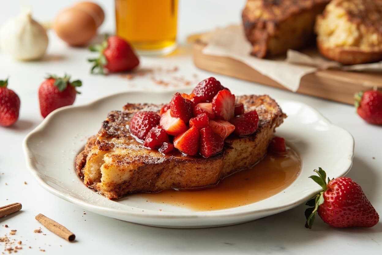 Cinnamon French Toast with Honeyed Strawberries