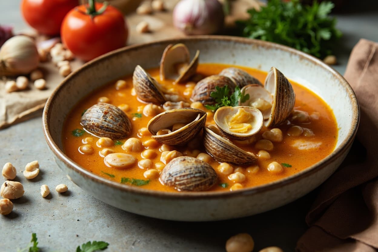 Clam and Chickpea Garlic Brodetto