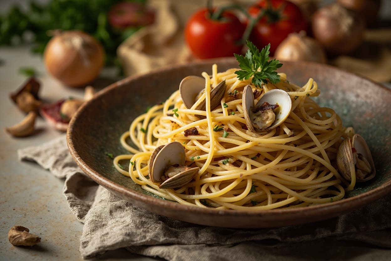 Clam and Garlic-Oil Spaghetti