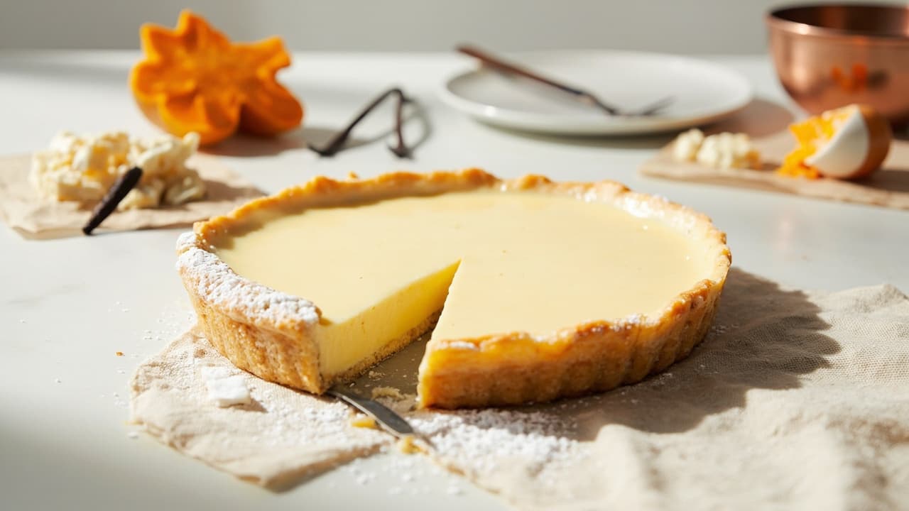 Classic Vanilla Bean Tart with Butternut Squash Glaze