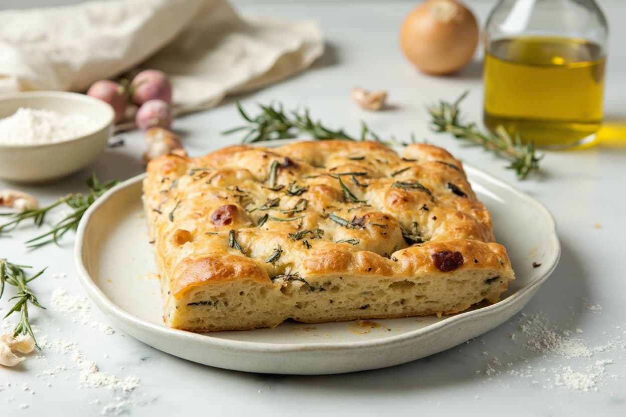 Cold-Fermented Rosemary Olive Oil Focaccia