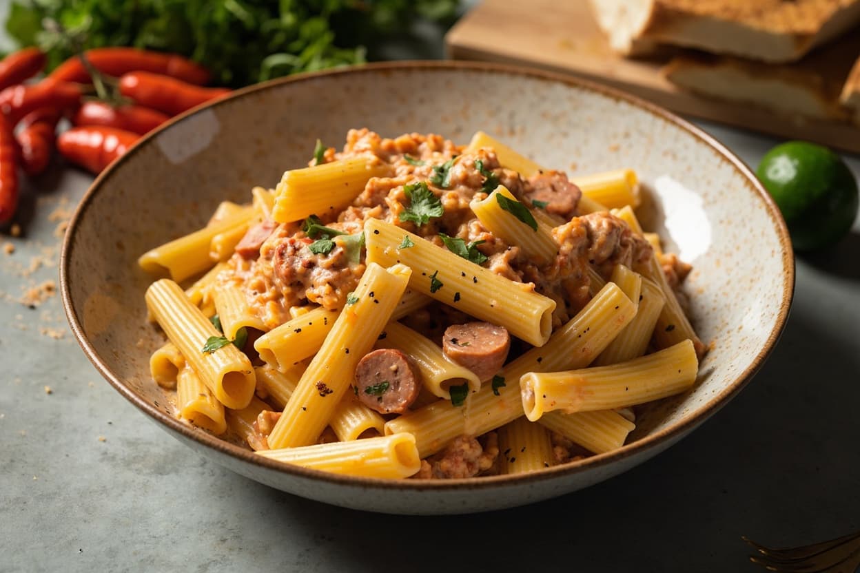 Creamy Chili-Garlic Sausage Ziti