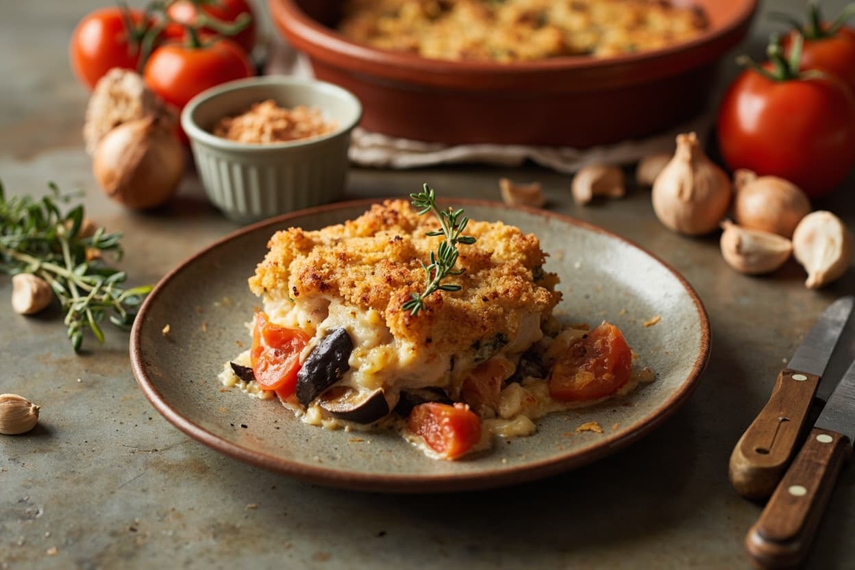 Creamy Eggplant and Tomato Gratin