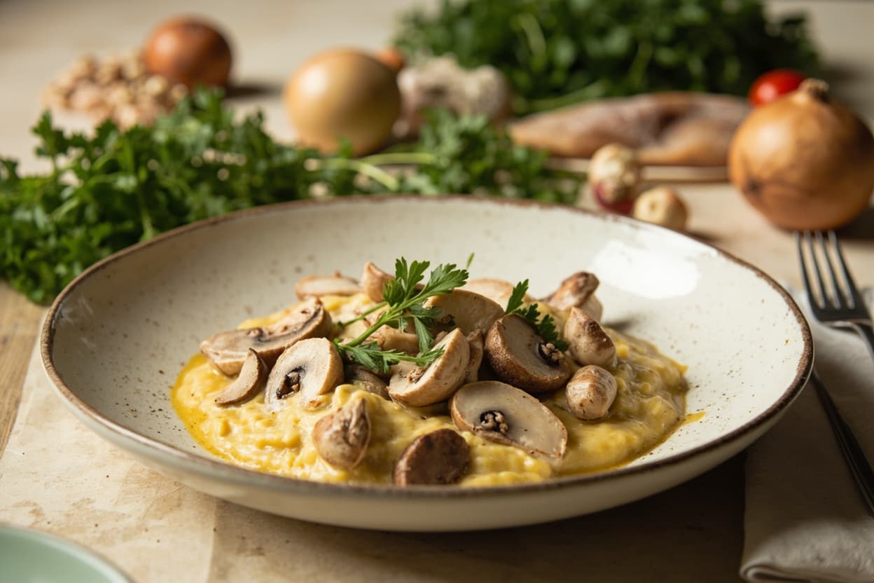 Creamy Mushroom Ciulama with Parsley