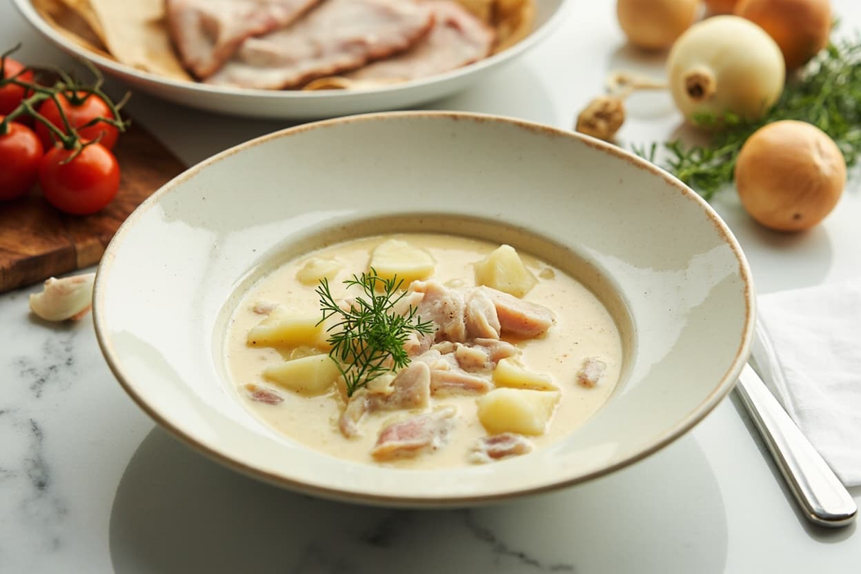 Creamy Trout and Onion Chowder