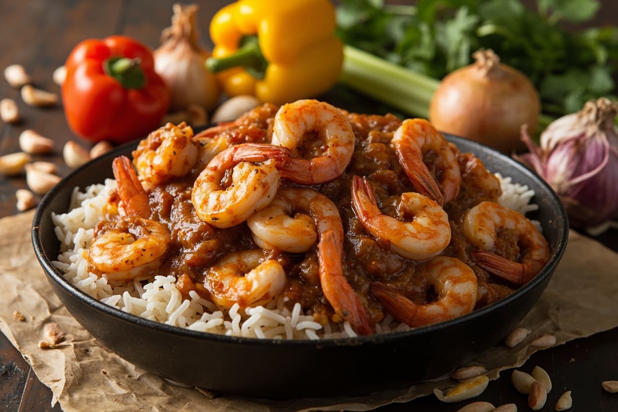 Creole Shrimp Etouffee over White Rice