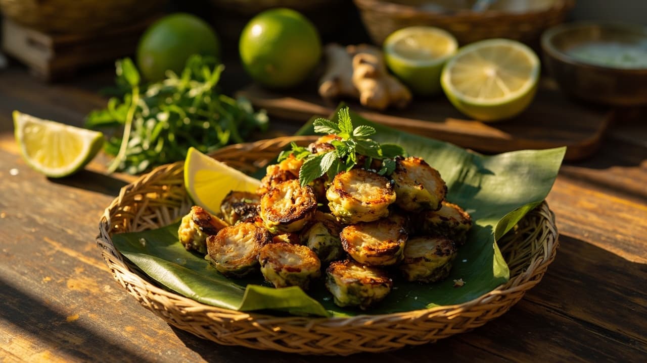 Crispy Brussels Sprout Bites with Lime, Mint, and Sesame
