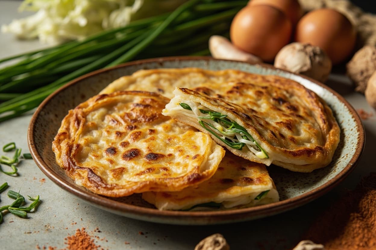 Crispy Cabbage and Chive Korean Pancake