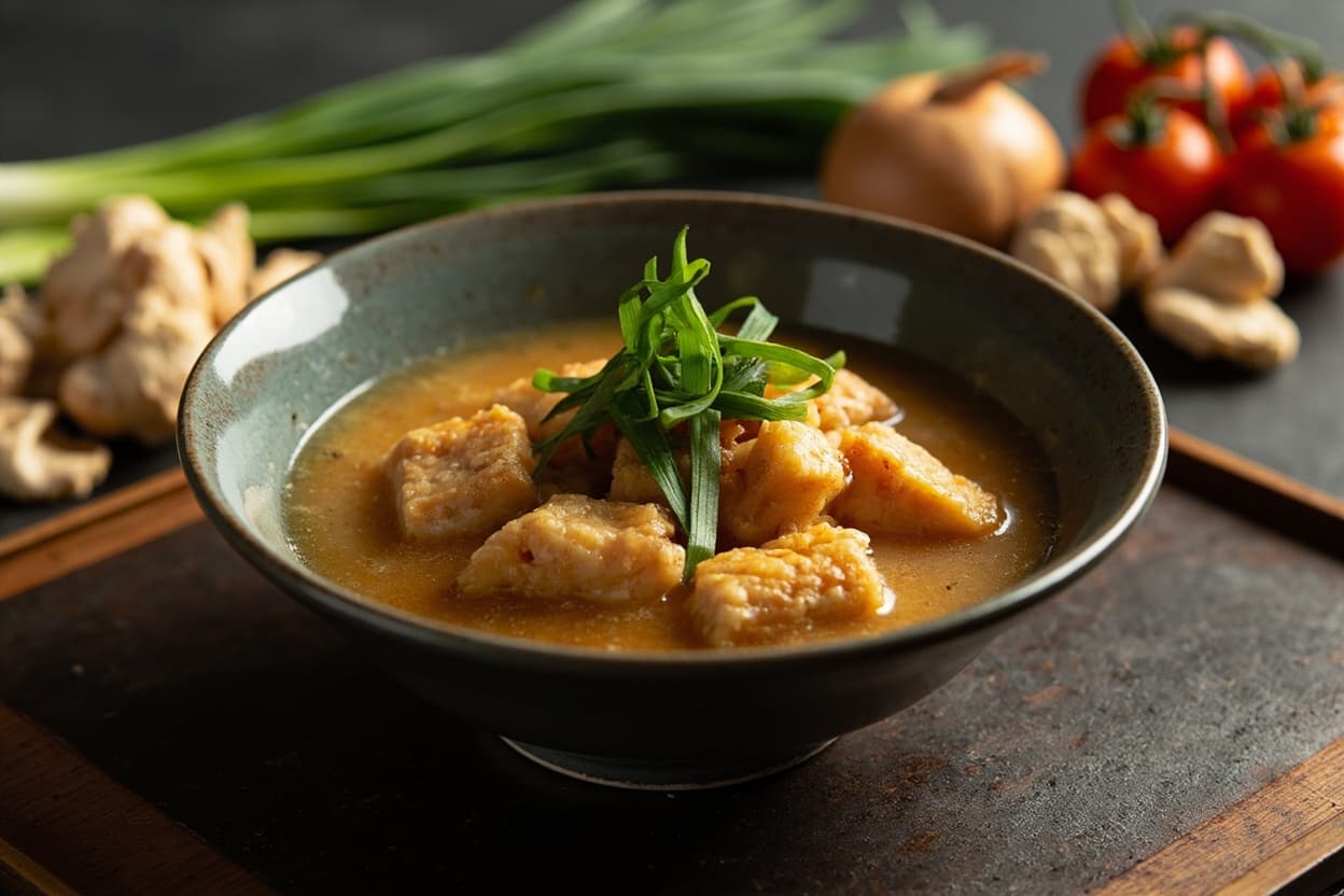 Crispy Fried Tofu in Ginger Broth