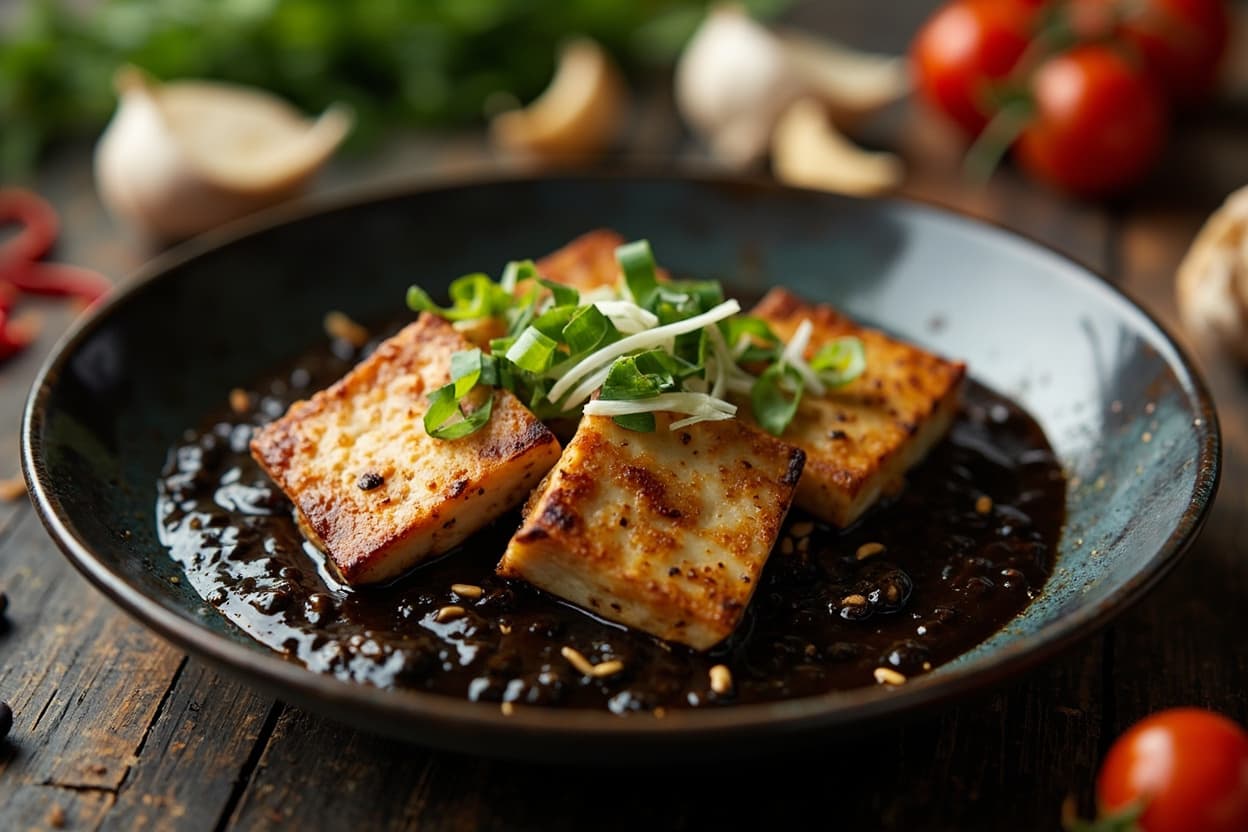 Crispy Tofu in Black Bean Garlic Sauce