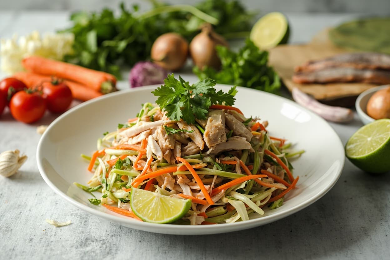 Crunchy Chicken Cabbage Lime Salad