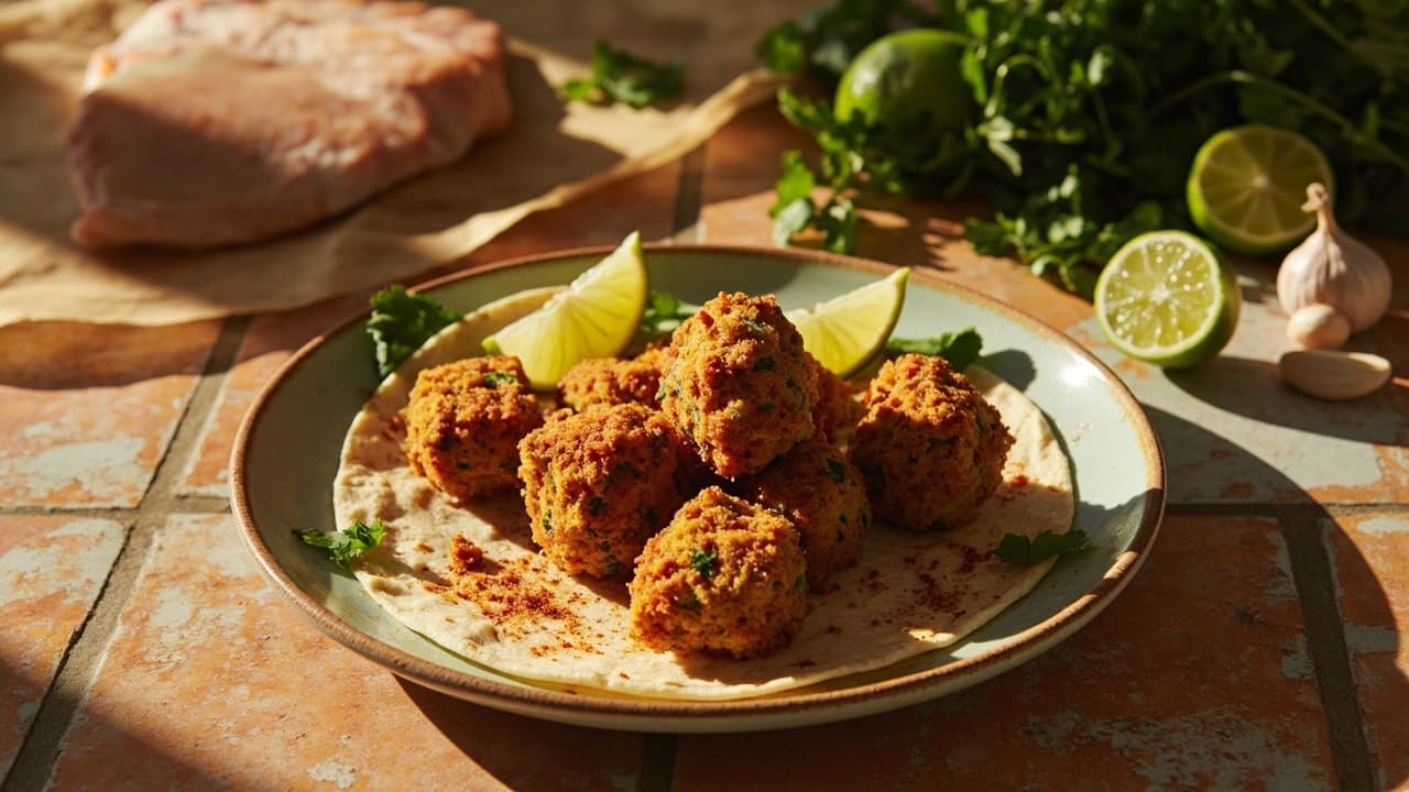 Cumin-Crusted Cod Bites with Smoked Paprika and Lime on Tortilla