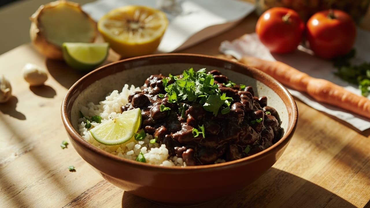 Cumin-Spiced Black Bean and Rice Bowl