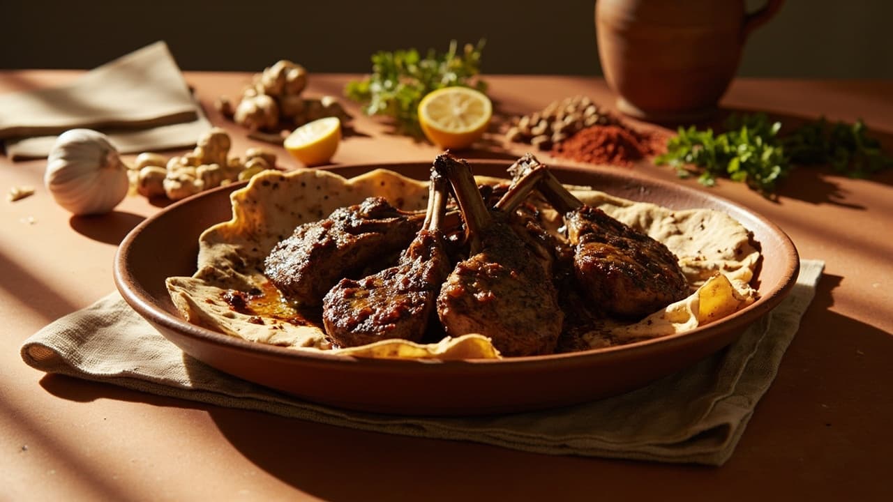 Cumin‑Spiced Lamb Chops with Garlic‑Ginger Marinade