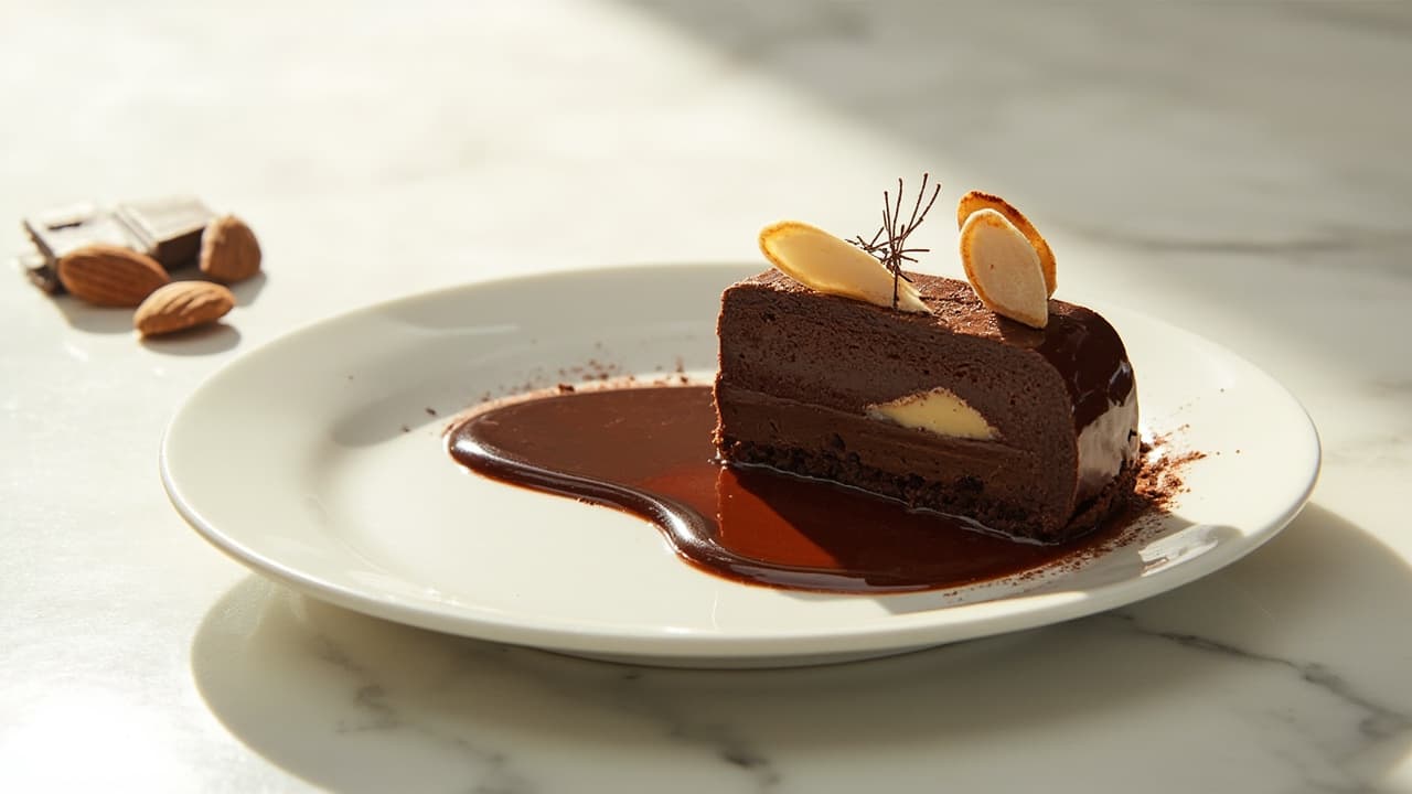 Dark Chocolate Almond Entremet