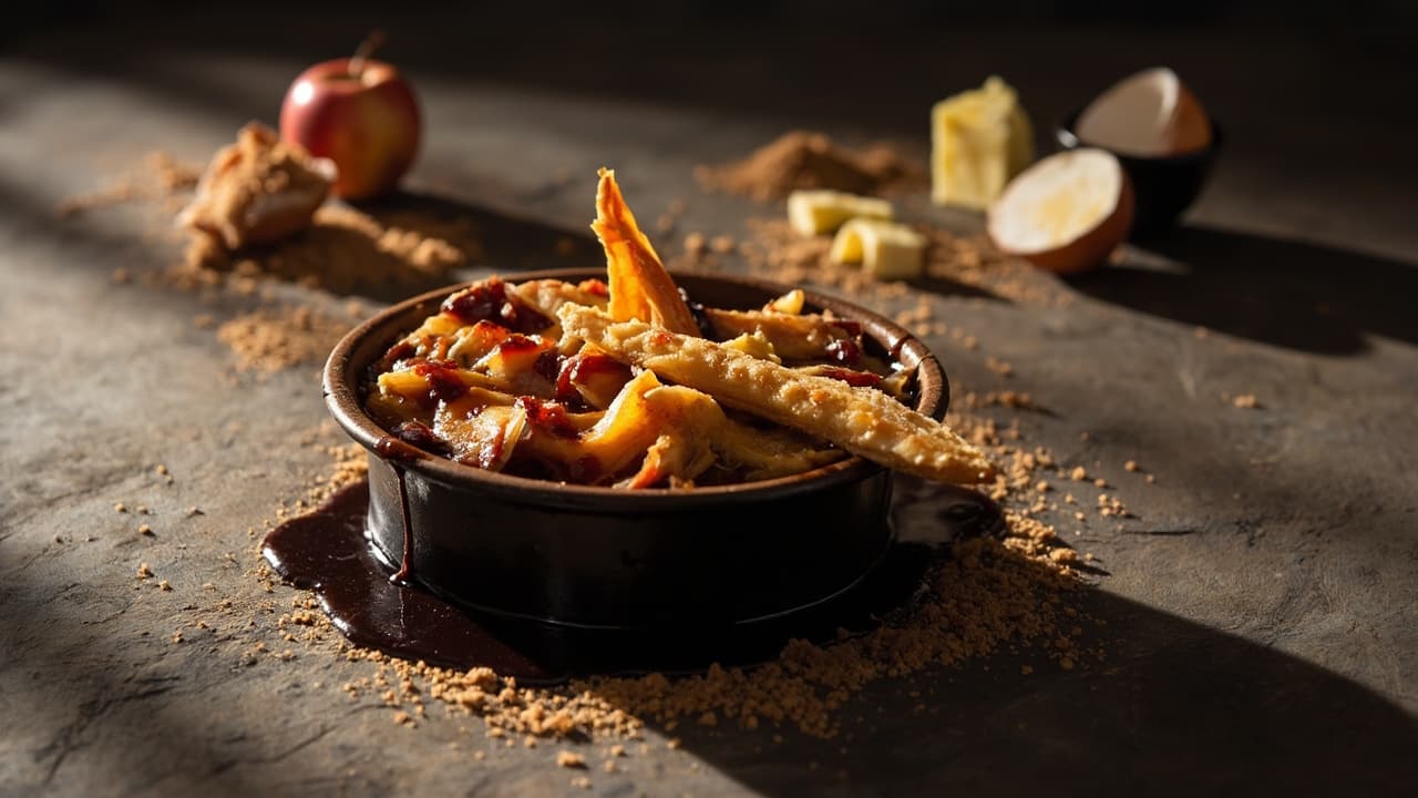 Deconstructed Tarte Tatin With Smoked Espresso Anglaise