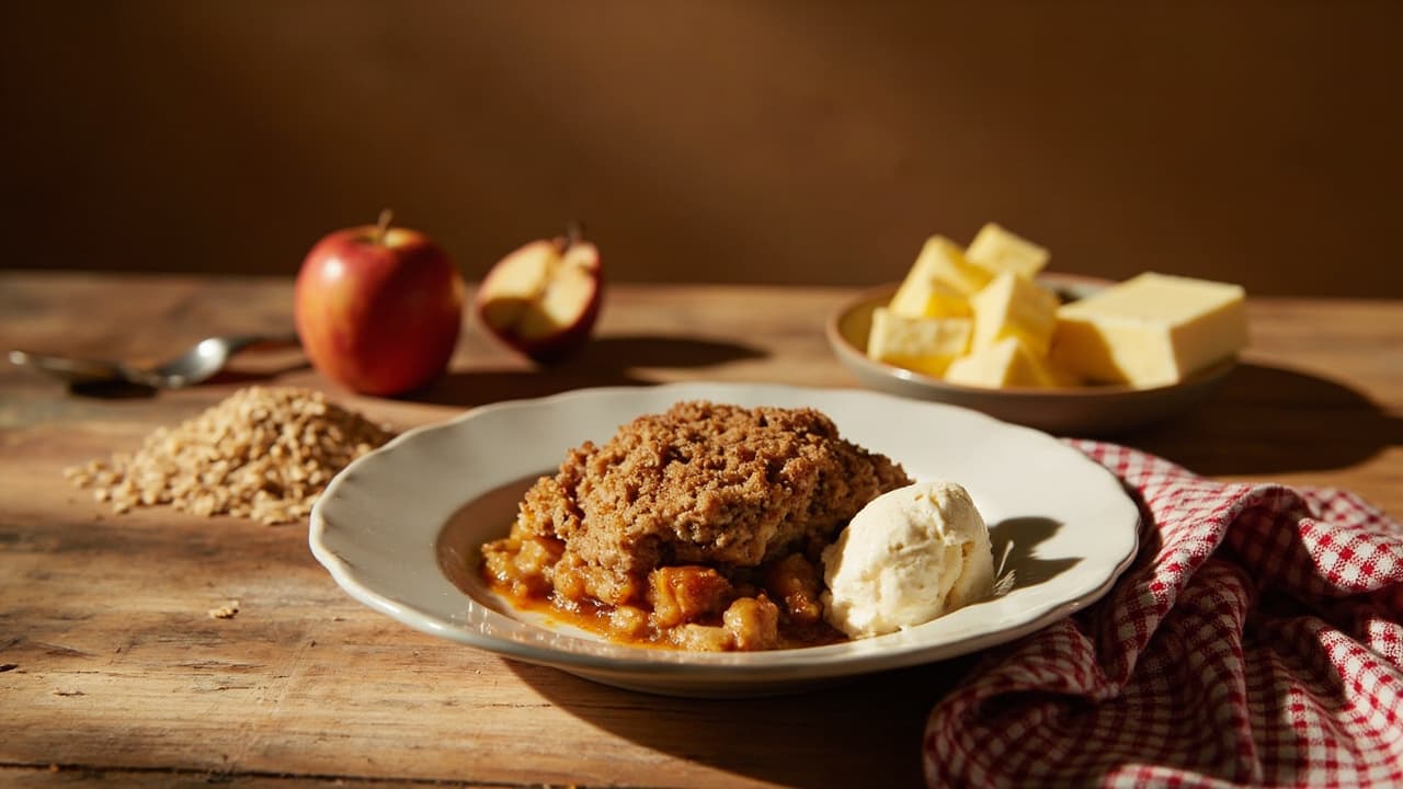 Dom's Rustic Buckbuckwheat Apple Crumble with Brown Sugar and Cinnamon